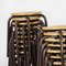 French Stacking School Stools in Brown, 1960s, Set of 24 4