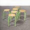 Tabourets d'École Empilables Menthe, France, 1960s, Set de 6 3