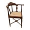 Chaise d'Angle Édouardienne Antique en Acajou Marqueté 1