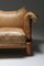 Camel Leather and Walnut Sofa by De Pas, Durbino Lomazzi for Padova, Italy 2