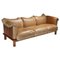 Camel Leather and Walnut Sofa by De Pas, Durbino Lomazzi for Padova, Italy 1