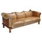 Camel Leather and Walnut Sofa by De Pas, Durbino Lomazzi for Padova, Italy, Image 1