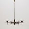 Chandelier in Brass, Glass and Teak, 1950s 3