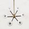 Chandelier in Brass, Glass and Teak, 1950s, Image 6