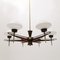 Chandelier in Brass, Glass and Teak, 1950s, Image 7