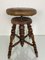 Antique Victorian Adjustable Piano Stool with Patchwork Leather Seat 15
