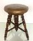 Antique Victorian Adjustable Piano Stool with Patchwork Leather Seat, Image 17