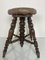 Antique Victorian Adjustable Piano Stool with Patchwork Leather Seat, Image 14