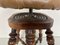 Antique Victorian Adjustable Piano Stool with Patchwork Leather Seat, Image 10