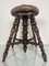 Antique Victorian Adjustable Piano Stool with Patchwork Leather Seat, Image 12