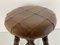 Antique Victorian Adjustable Piano Stool with Patchwork Leather Seat, Image 13