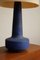 Große blaue Tischlampe aus Keramik von Karlsruher Majolika 5