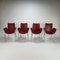 Rote Duna Stühle aus Leder & Aluminium von Jorge Pensi für Cassina, 1990er, 4er Set 2