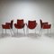 Red Leather and Aluminium Duna Chairs by Jorge Pensi for Cassina, 1990s, Set of 4, Image 3