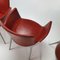 Red Leather and Aluminium Duna Chairs by Jorge Pensi for Cassina, 1990s, Set of 4, Image 9