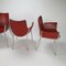 Red Leather and Aluminium Duna Chairs by Jorge Pensi for Cassina, 1990s, Set of 4 5