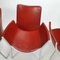 Red Leather and Aluminium Duna Chairs by Jorge Pensi for Cassina, 1990s, Set of 4 11