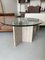 Travertine and Glass Dining Table, Italy 1