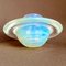 Mid-Century Modern Hand-Blown Opalescent Yellow Murano Art Glass Flying Saucer Bowl, Italy, 1950s 5