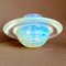 Mid-Century Modern Hand-Blown Opalescent Yellow Murano Art Glass Flying Saucer Bowl, Italy, 1950s, Image 5