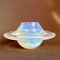 Mid-Century Modern Hand-Blown Opalescent Yellow Murano Art Glass Flying Saucer Bowl, Italy, 1950s 8