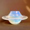 Mid-Century Modern Hand-Blown Opalescent Yellow Murano Art Glass Flying Saucer Bowl, Italy, 1950s, Image 8