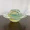 Mid-Century Modern Hand-Blown Opalescent Yellow Murano Art Glass Flying Saucer Bowl, Italy, 1950s 11