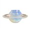 Mid-Century Modern Hand-Blown Opalescent Yellow Murano Art Glass Flying Saucer Bowl, Italy, 1950s 1