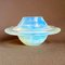 Mid-Century Modern Hand-Blown Opalescent Yellow Murano Art Glass Flying Saucer Bowl, Italy, 1950s 6