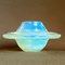 Mid-Century Modern Hand-Blown Opalescent Yellow Murano Art Glass Flying Saucer Bowl, Italy, 1950s 7