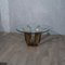 Mid-Century Italian School Round Brass and Glass Side Table, 1950s 1