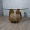 Mid-Century Italian School Round Brass and Glass Table, 1960s 7