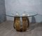 Mid-Century Italian School Round Brass and Glass Table, 1960s 1