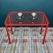 Mid-Century Red Metal Coffee Table, Italy, 1960s 6