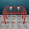 Mid-Century Red Metal Coffee Table, Italy, 1960s, Image 6