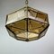 Vintage Diamond Hex Crystal Pendant Lamp in Golden Brass, Italy, 1960s 5