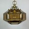 Vintage Diamond Hex Crystal Pendant Lamp in Golden Brass, Italy, 1960s 10