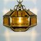 Lámpara colgante Diamond Hex vintage de latón dorado, años 60, Imagen 2
