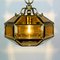 Vintage Diamond Hex Crystal Pendant Lamp in Golden Brass, Italy, 1960s 2