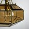 Vintage Diamond Hex Crystal Pendant Lamp in Golden Brass, Italy, 1960s 11