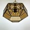 Lámpara colgante Diamond Hex vintage de latón dorado, años 60, Imagen 3