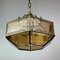 Lampe à Suspension Diamond Hex Vintage en Laiton Doré, Italie, 1960s 4