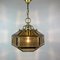 Lámpara colgante Diamond Hex vintage de latón dorado, años 60, Imagen 14