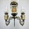 Vintage Porzellan & Messing Kronleuchter mit 3 Leuchten, Italien, 1950er 3