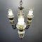 Vintage Porcelain & Brass Chandelier with 3 Lights, Italy, 1950s 8