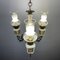 Vintage Porcelain & Brass Chandelier with 3 Lights, Italy, 1950s, Image 8