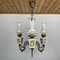 Vintage Porcelain & Brass Chandelier with 3 Lights, Italy, 1950s 1