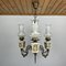 Vintage Porcelain & Brass Chandelier with 3 Lights, Italy, 1950s, Image 1