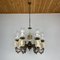 Large Vintage Porcelain & Brass Chandelier with 6 Lights, Italy, 1950s 1