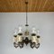 Large Vintage Porcelain & Brass Chandelier with 6 Lights, Italy, 1950s, Image 1